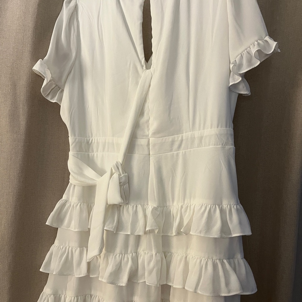 Lulu's White Ruffle Mini Dress - Picture 2 of 3
